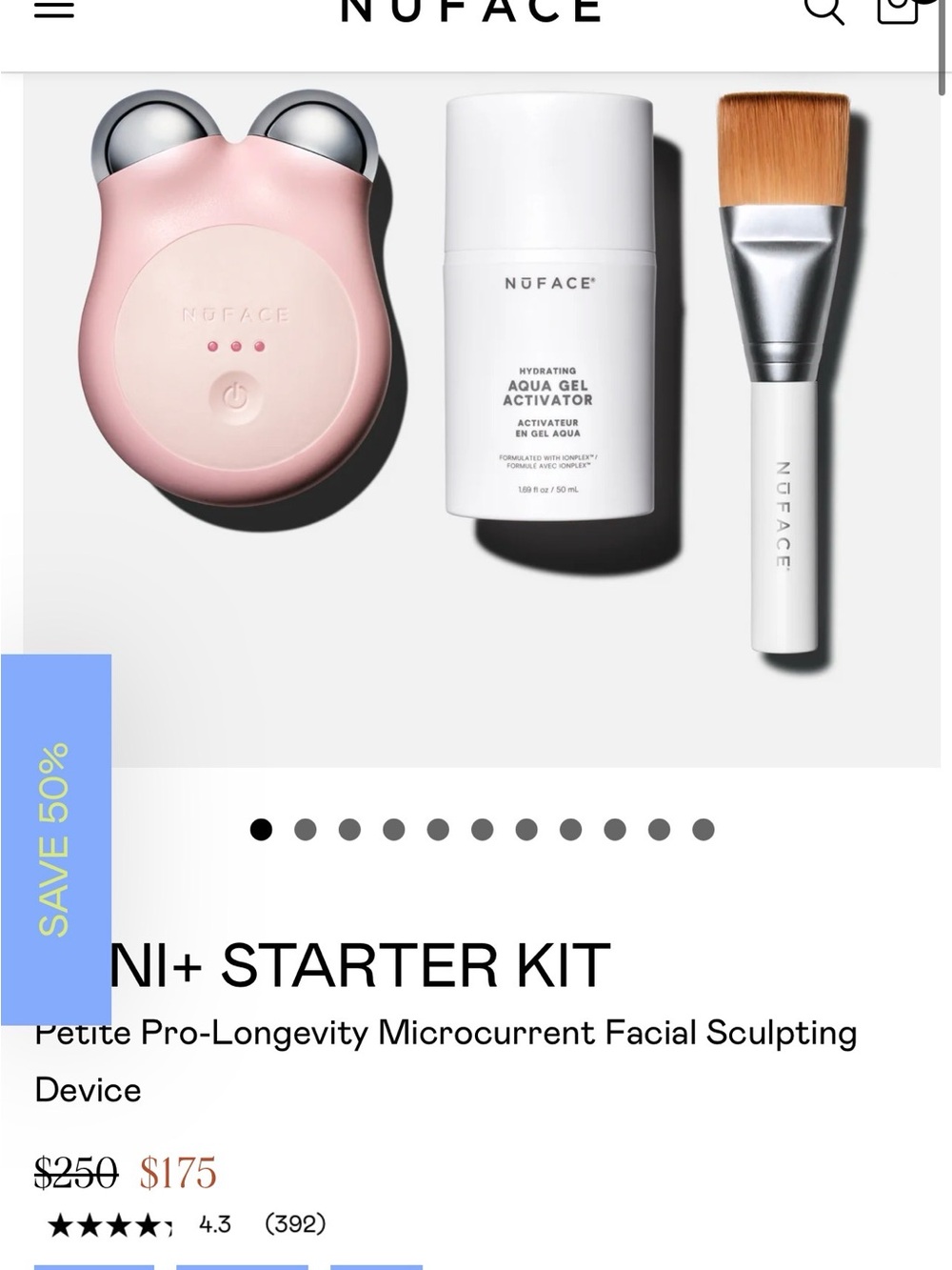 NuFace Mini Facial Sculpting Kit - Pink & White